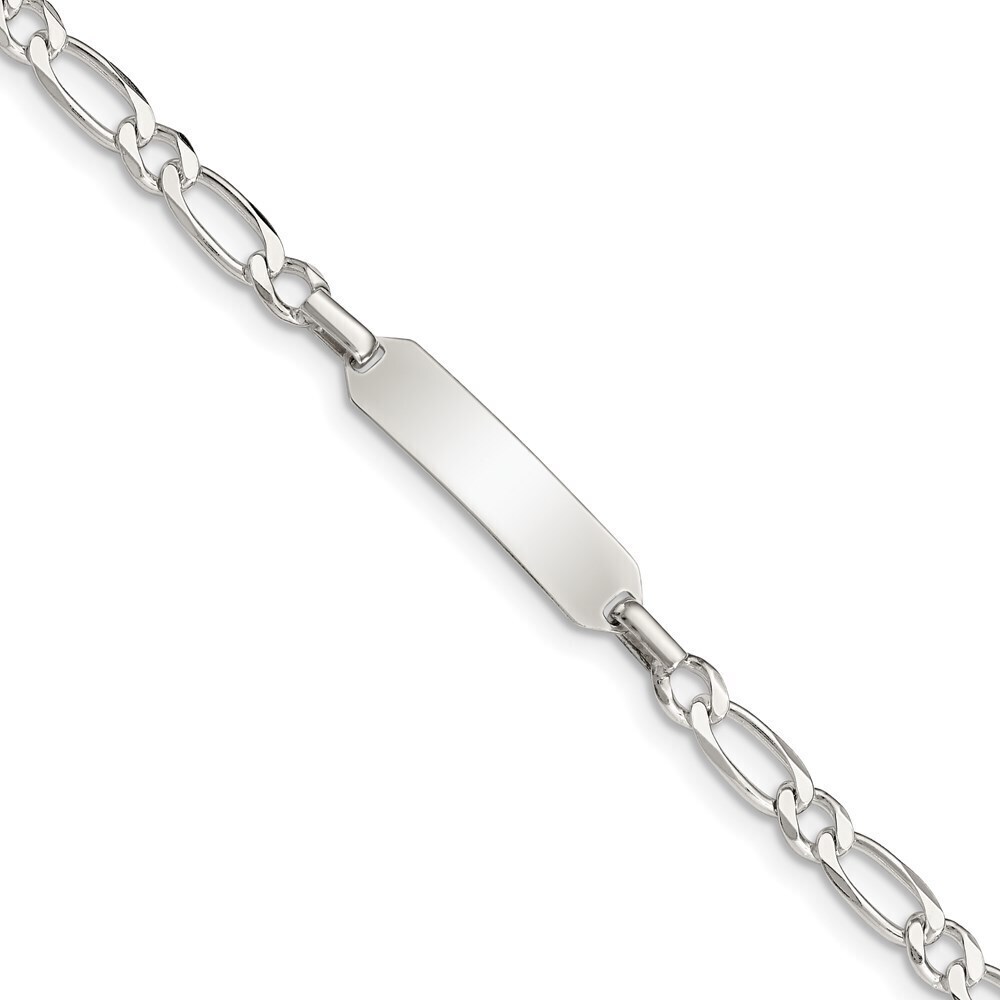 Kazi Luxury Sterling Silver 6inch Polished Engraveable ID Bracelet